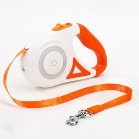 Streamer Led Lights Leash Automatic Extending Nylon Leash (Color: Orange, Size: 5M)