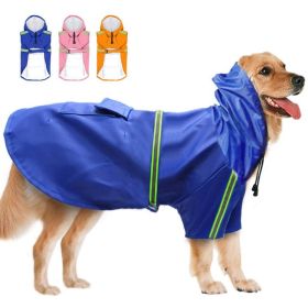 Waterproof Raincoat Leisure Lightweight Jacket Reflective Hood (Color: Blue)