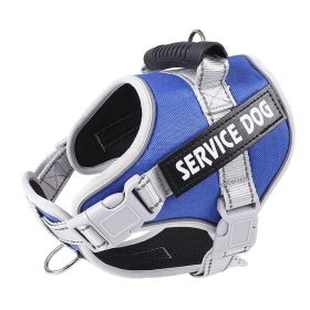 No Pull Service Dog Breathable Soft Vest Harness (Color: Blue, Size: L)