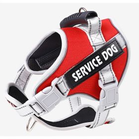No Pull Service Dog Breathable Soft Vest Harness (Color: Red, Size: S)