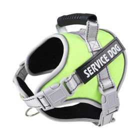 No Pull Service Dog Breathable Soft Vest Harness (Color: Green, Size: XS)