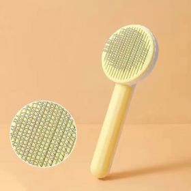 Stainless Steel Teeth; Dematting Brush For Dogs (Color: Yellow)