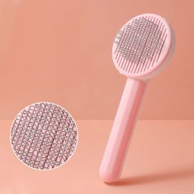 Stainless Steel Teeth; Dematting Brush For Dogs (Color: pink)