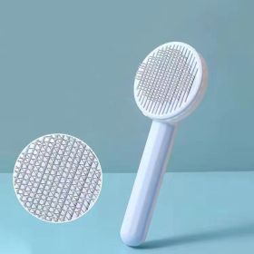 Stainless Steel Teeth; Dematting Brush For Dogs (Color: Blue)