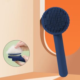 Stainless Steel Teeth; Dematting Brush For Dogs (Color: Dark Blue)