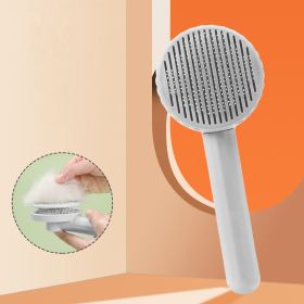 Stainless Steel Teeth; Dematting Brush For Dogs (Color: Grey)