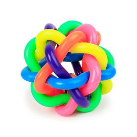 Colorful Rubber Balls W/ Bell Bite Resistant Interactive (Size: Large)