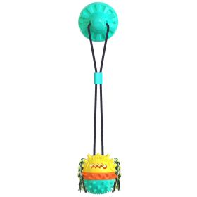 Chewing Toys Dog Food Leaking Bite Resistant Ball W/ Suction Cup (Color: Lake Blue, Size: 10.7*10.8*71cm/4.21*4.25*27.95inch)