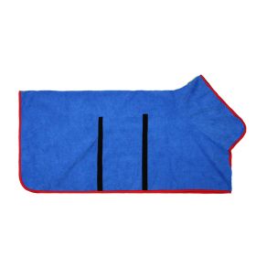 Microfiber Dog Bathrobe; Absorbent, Quick Dry (Color: Royal Blue, Size: L)