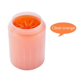 1pc Dog Paw Cleaner Cup For Dogs (Color: Orange, Size: S)