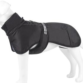 Large Dog Winter Fall Coat Wind-proof Reflective Anxiety Relief Soft Wrap Calming Vest For Travel (Color: Black, Size: 4XL)