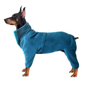 Warm Dog Cotton Coat/Sweater; for Winter -Medium Large Dog (Color: Blue, Size: M)