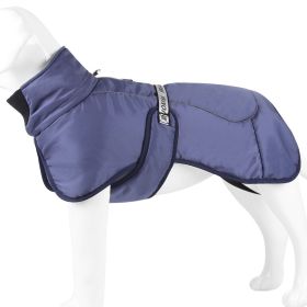 Large Dog Winter Fall Coat Wind-proof Reflective Anxiety Relief Soft Wrap Calming Vest For Travel (Color: Blue, Size: 4XL)