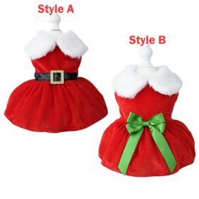 Christmas Dog Dresses ForSmall Dog Clothes Christmas Cat Pet Dress Fancy Princess Puppy Dress Festival Apparel (Color: A, Size: M)