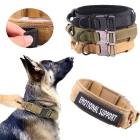 Adjustable Nylon Outdoor Dog Collar (Color: Khaki, Size: L)