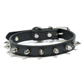 Anti-Bit Pet Necklace; Durable Dog Rivet Collar For Puppy; Pet Supplies (Color: Black, Size: M)