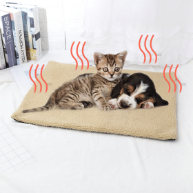 Self Heating Mat; Non-Electric Warming Pad For Dogs (Color: Beige, Size: 60*45cm/23.6*17.7in)