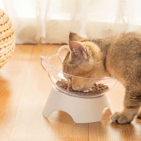 Cat Ear Shape Feeding Bowl Neck Protection Bowl (Color: Black)