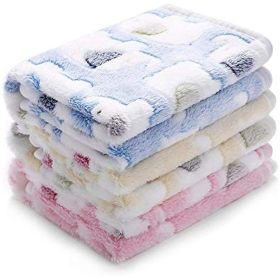 1 Pack 2 Dog Blankets Super Soft Fluffy Premium Flannel Throw (Color: pink, Size: Medium (Pack of 2))