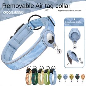 Cross-border new dog collar airtag locator anti-lost pet collar; Pet Collar with AirTag Case Holder (Colour: Love yellow collar set, Size: Size S)