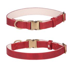 Leather dog collar; Leather Dog Collar Soft Padded Breathable Adjustable Tactical Pet Collar with Durable Metal Buckle for Small Medium Large Dogs (Colour: Leather, Size: L code)