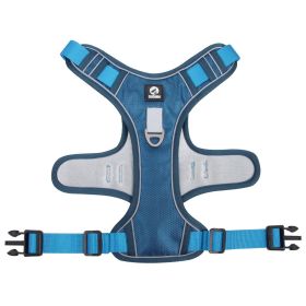 dog Harnesses; Cross border New Pet Towing Rope Vest Large Dog Chest Strap Reflective Explosion proof Flushing Dog Towing Rope (Colour: Lake blue, Specification (L * W): L)