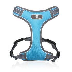 Harnesses Traction Rope Big Dog Chest Strap Vest Reflective Rope (Specification (L * W): M (12-32 kg), Colour: Light blue)