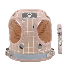Dog Harnesses & leash set; Towing Rope Vest (Specification (L * W): XS, Colour: Powder lattice)