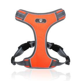 Harnesses Traction Rope Big Dog Chest Strap Vest Reflective Rope (Specification (L * W): XL (55-90kg), Colour: orange)