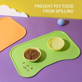Dog Food Non-Slip, Feeding Floor Mat Silicone (Color: Green)