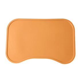 Dog Food Non-Slip, Feeding Floor Mat Silicone (Color: Orange)