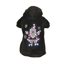 Pet Life LED Lighting Juggling Santa Hooded Sweater Pet Costume (Size: Large)