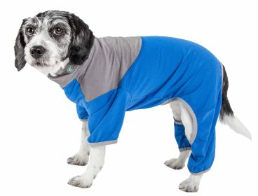 4-Way Stretch Two-Toned Full Body Warm Up (Color: Blue, Size: Large)
