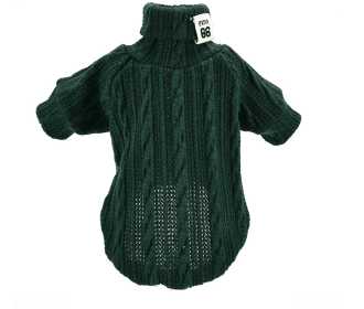 Turtleneck Knitted Sweater Winter Keep Warm (Color: Green, Size: S)
