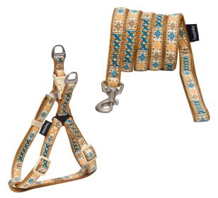 Touchdog 'Caliber' Embroidered Fashion Dog Leash/Harness (Color: Brown Pattern, Size: Medium)