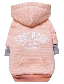 Touchdog Hampton Beach Cotton Dog Hoodie Sweater (Color: pink, Size: Large)