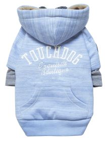 Touchdog Hampton Beach Cotton Dog Hoodie Sweater (Color: Blue, Size: Medium)