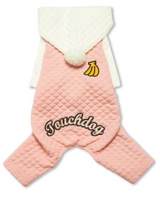 Touchdog Fashion Designer Full Body Quilted Dog Hooded Sweater (Color: Pink/White, Size: Medium)