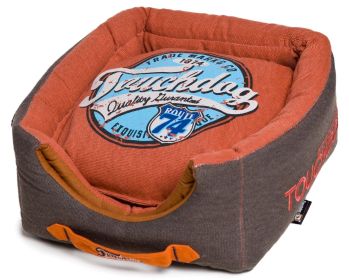 Convertible & Reversible Vintage 2-in-1 Collapsible Dog House Bed (SKU: PB31ORLG)