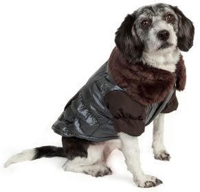 Ultra Fur 'Track-Collared' Metallic Dog Jacket (Size: X-Small)