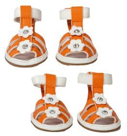 Buckle-Supportive Pvc Waterproof Pet Sandals Shoes - Set Of 4 (Size: Small)