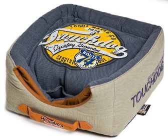 Convertible & Reversible Vintage 2-in-1 Collapsible Dog House Bed (SKU: PB31BLLG)