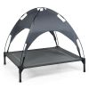 Portable Elevated Outdoor Dog Bed w/ Removable Canopy Shade
