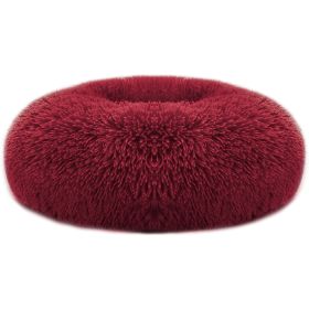 Dog Bed Soft Warm Fleece Cozy Nest Sofa Bed Cushion (Color: Red, Size: L)