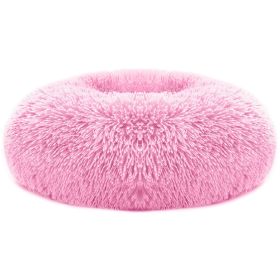 Dog Bed Soft Warm Fleece Cozy Nest Sofa Bed Cushion (Color: pink, Size: L)
