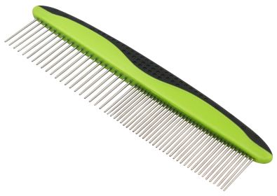 Grip Ease' Wide & Narrow Tooth Grooming & Comb (Color: Green)