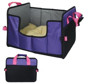 Pet Life 'Travel-Nest' Folding Travel Cat and Dog Bed (Color: Purple, Size: Large)