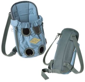 'Wiggle-Sack' Fashion Designer Front & Backpack Dog Carrier (Color: Blue, Size: Small)
