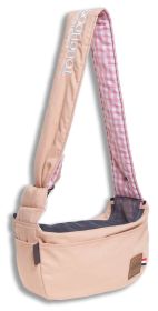 'Toga-Bark' Over-The-Shoulder Hands-Free Pet Carrier (Color: Peach)