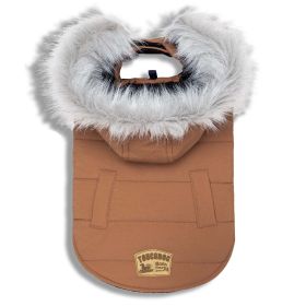 'Eskimo-Swag' Duck-Down Parka Dog Coat (Color: Brown, Size: X-Small)